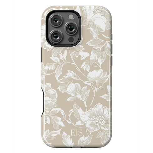 Custom Initials French Toile De Jouy iPhone Case V3